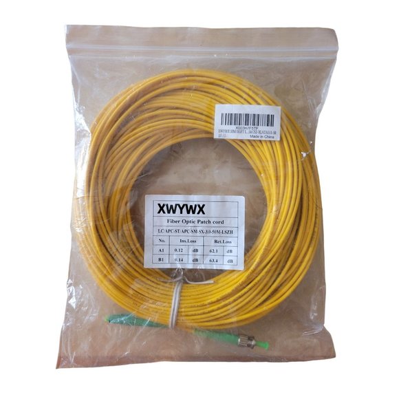 **NEW** XWYWX 50M/165FT LC/APC to ST/APC SM SX LSZH 3.0mm Indoor Fiber Optic - Picture 1 of 6